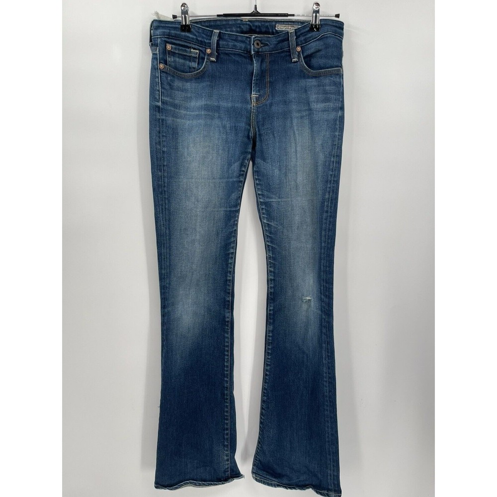 Chip & Pepper 28 Bootcut Jeans Women Blue Medium Wash Low Rise Distressed USA